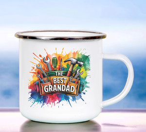 Best Grandad White Enamel Cup