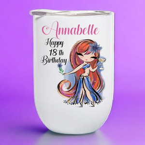 18th Birthday Personalised Wine Tumbler/Coffee Cup