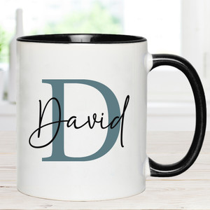 Male Monogram Initial Alphabet Name Mug