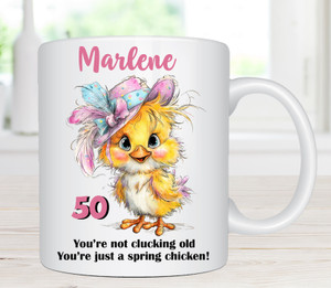 You're Not Old 50th Birthday Personalised Chicken Mug