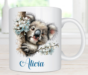 Koala Personalised Name White Mug