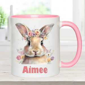 Personalised Easter Rabbit Mug CERAMIC Pink Mug