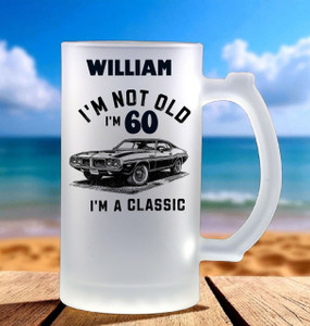 60th Birthday Personalised Classic Glass Beer Stein