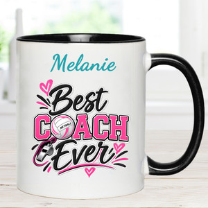Best Netball Coach Personalised Name Coffee Cup