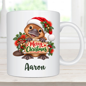 Personalised Christmas Aussie Platypus Mug 