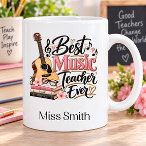 Best Music Teacher Personalised Female Thank you Mug