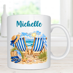 Beach Lover Personalised Name Mug