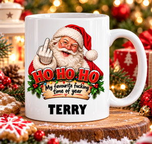 Funny Santa Merry Christmas Personalised Name Mug 