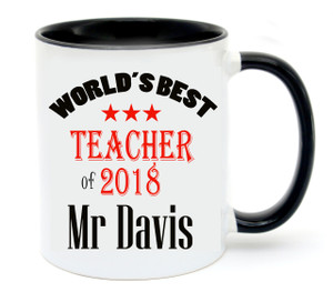 World's Best Teacher Personalised Name Coffee Cup