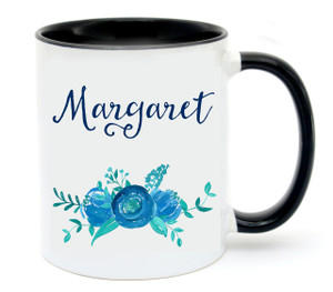 Floral Mug with Personalised Name
