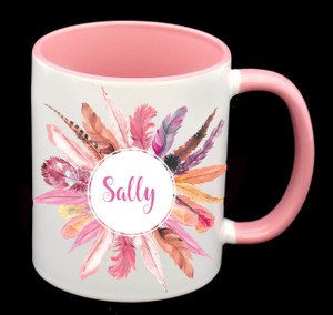 Personalised Name Feather Mug