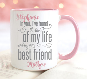 Personalised Love Of My Life Pink Mug