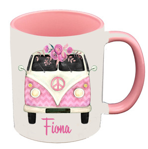 Personalised Pink Floral Kombi Mug