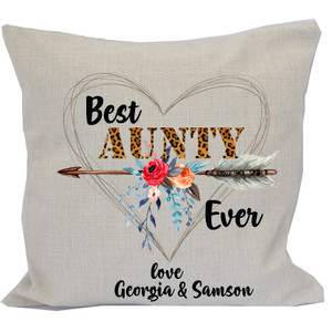 Best Aunty Ever Leopard Personalised Cushion