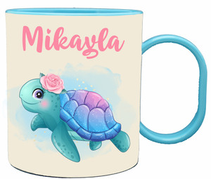Personalised Turtle Blue Plastic Cup