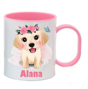 Personalised Dog Pink Plastic Cup