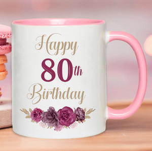Happy 80th Birthday Personalised Mug