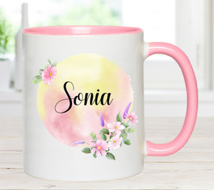 Personalised Pastel Circle Design Mug