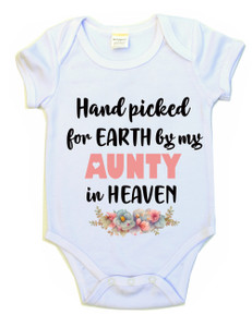 Hand Picked for Earth by my Aunty in Heaven Baby Jumpsuit