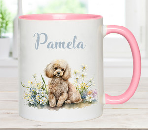 Personalised Name Poodle Dog Mug