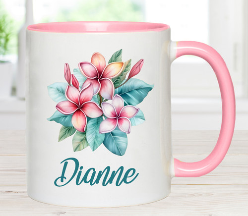 Personalised Frangipani Coffee Mug