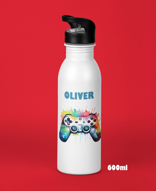 Personalised Gamer Water Bottle, Children's Drink Bottle