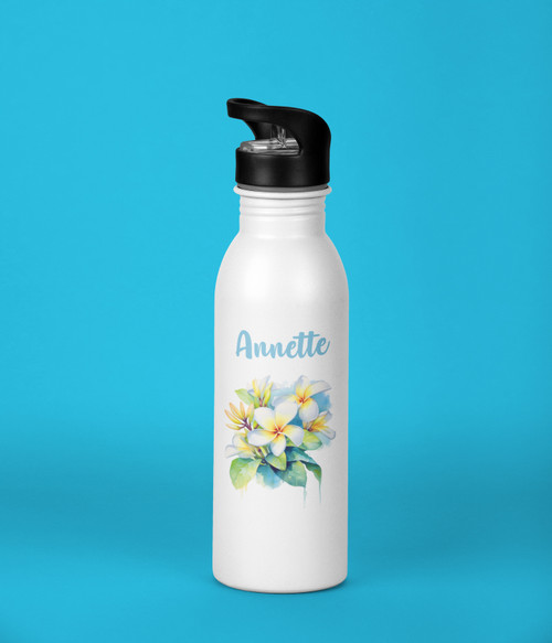 Personalised Frangipani Water Bottle