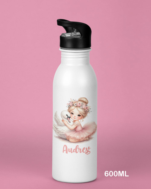 Ballerina Personalised Girls Drink Bottle Des 2