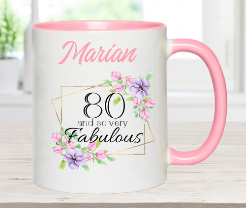 Personalised  Fabulous 80th Birthday Mug