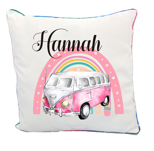 Pink Campervan VW Kombi Cushion