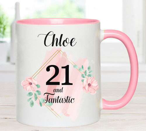 21st Birthday Floral Mug