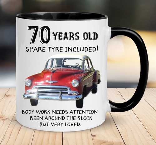 Personalised Car 70th Birthday Mug