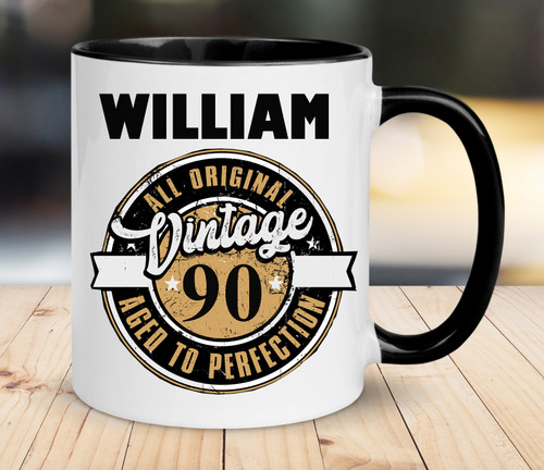 Personalised 90th Vintage Birthday Mug