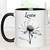 Black & White Minimalist Floral Design Mug with Personalised Name