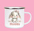 Floral Bunny Rabbit Easter Personalised White Enamel Cup