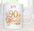 90th Birthday Personalised Floral White Mug