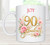 90th Birthday Personalised Floral White Mug