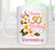 50th Birthday Frangipani Personalised Name Ceramic Mug