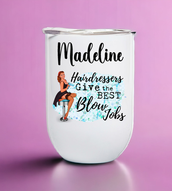 Hairdresser Retro Housewife Personalised Wine Tumbler/Coffee Cup