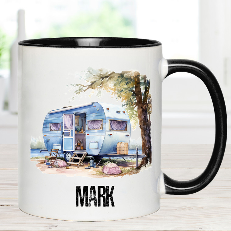 Blue Cararvan Personalised Mug 