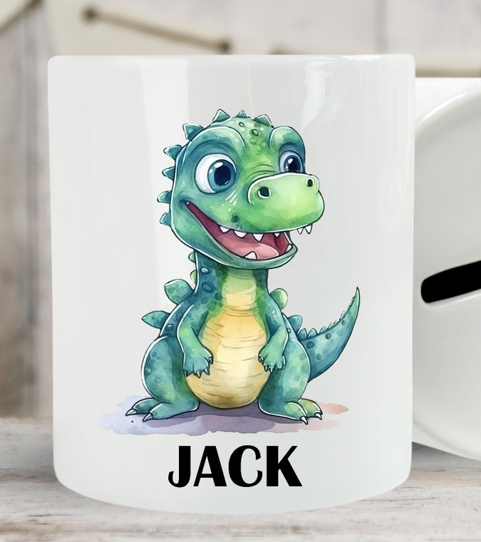 Personalised Money Bank Dinosaur Design 