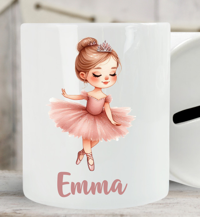 Personalised Ballerina Money Bank Des 3