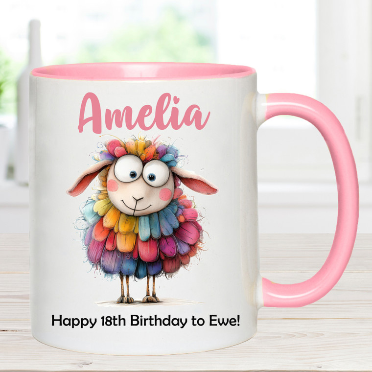 Happy 18th Birthday to Ewe Personalised Mug