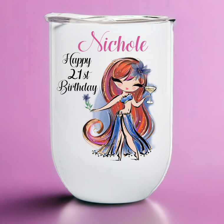 21st Birthday Personalised  Wine Tumbler/Coffee Cup
