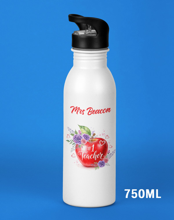 Personalised No 1 Teacher Gift Drink Bottle