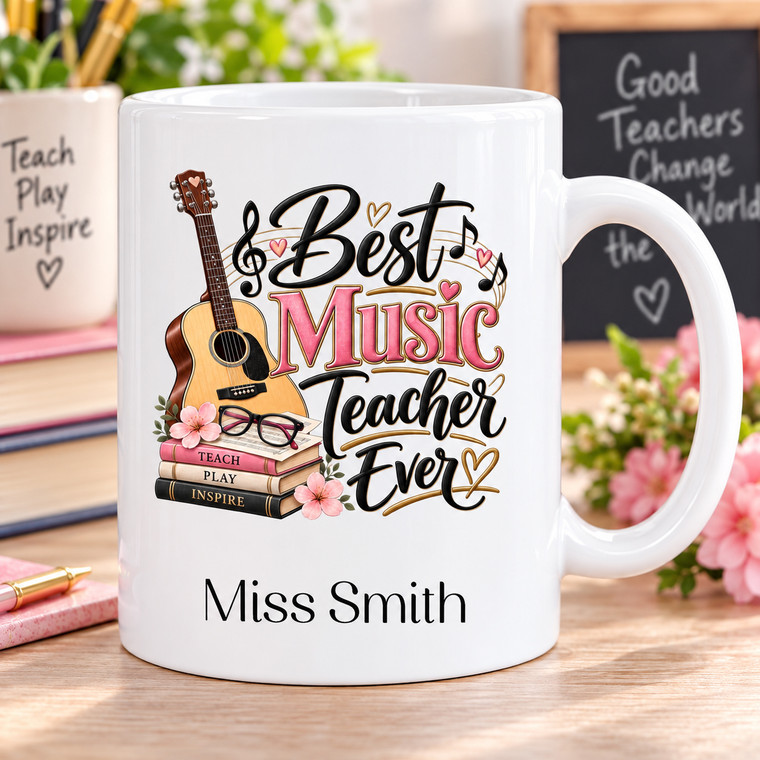 Best Music Teacher Personalised Female Thank you Mug