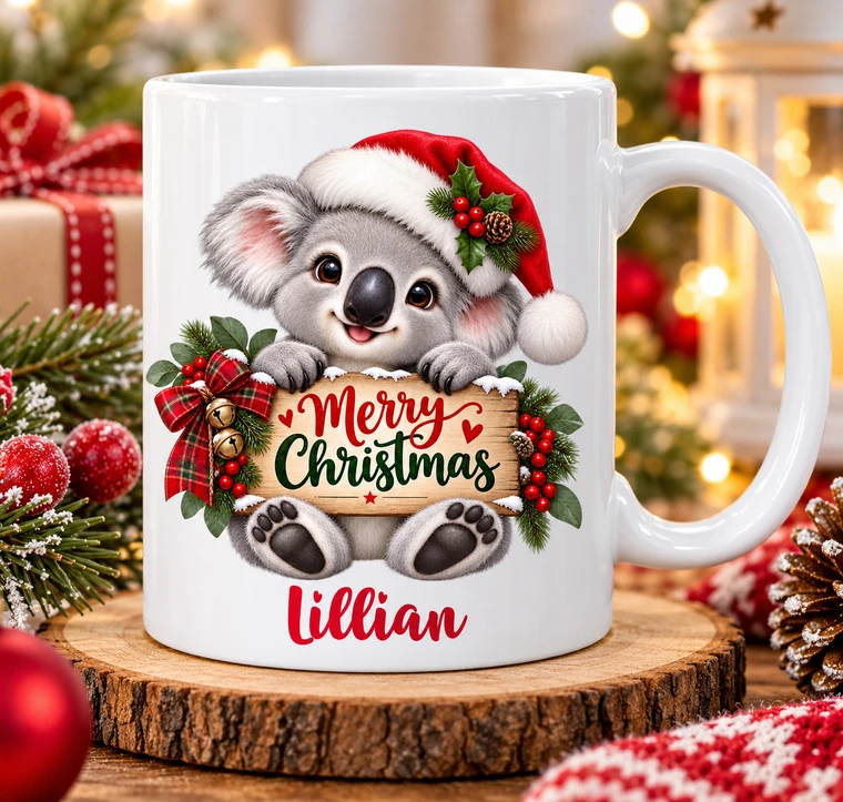 Personalised Christmas Aussie Koala Mug 