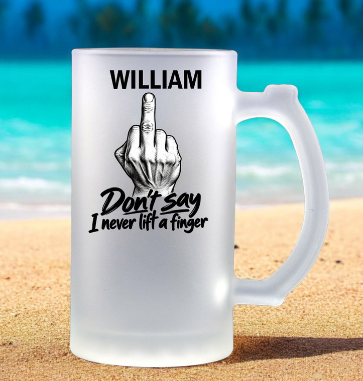 Funny Personalised Frosted Glass Beer Stein