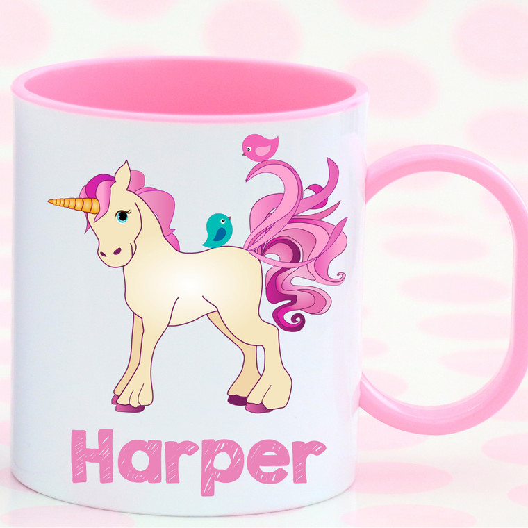 Pink Unicorn Personalised Cup