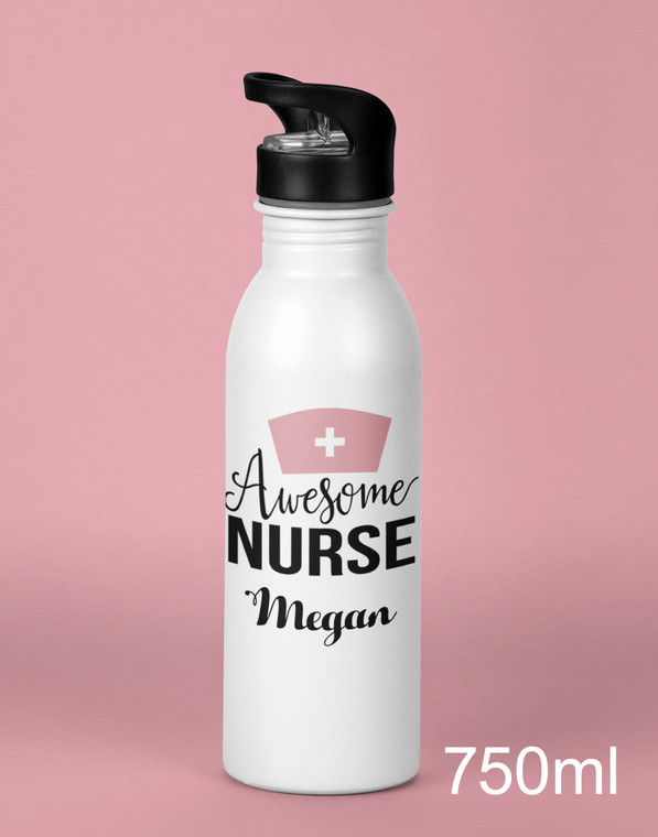 Personalised Nurse Water Bottle 750 ml
